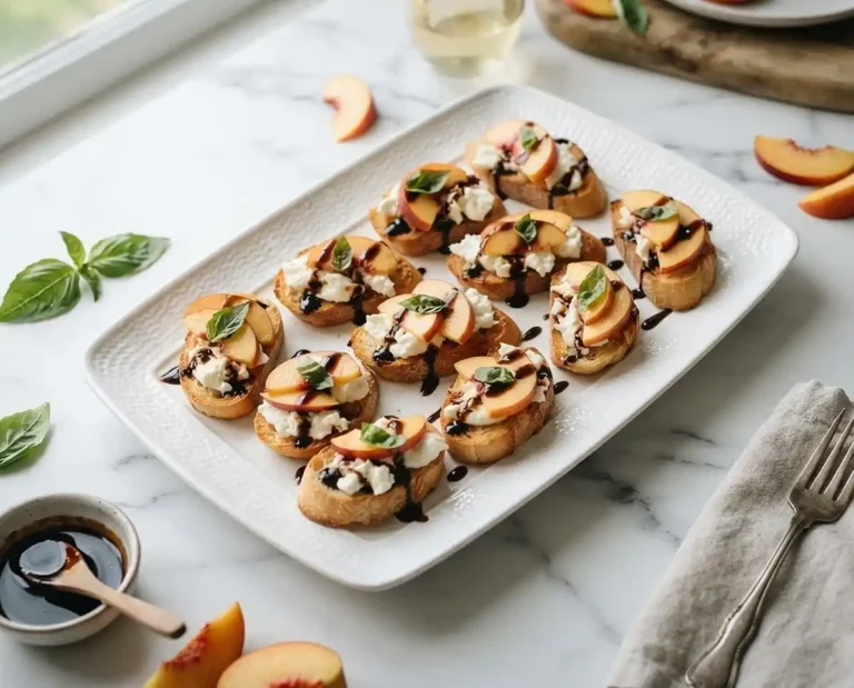 Peach Burrata Crostini