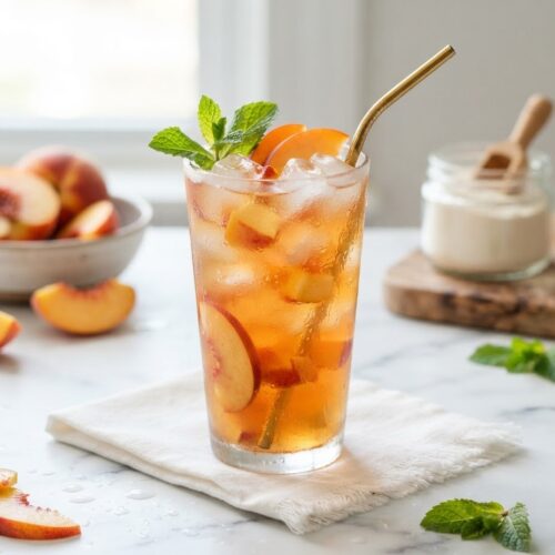 Peach Collagen Iced Tea Refresher