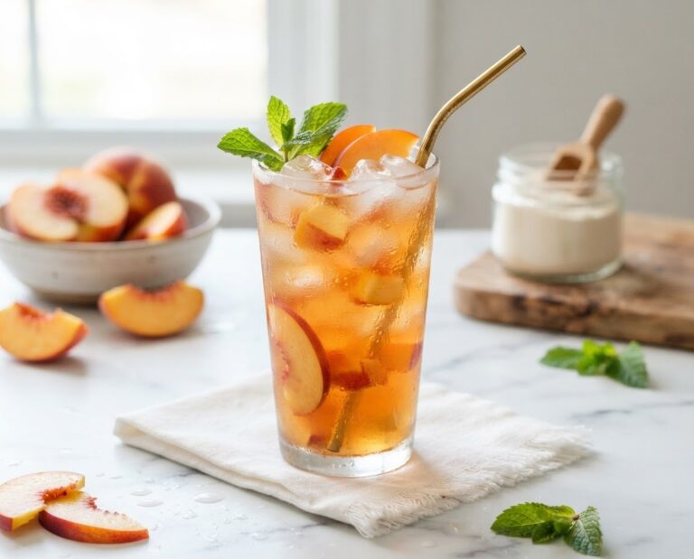Peach Collagen Iced Tea Refresher