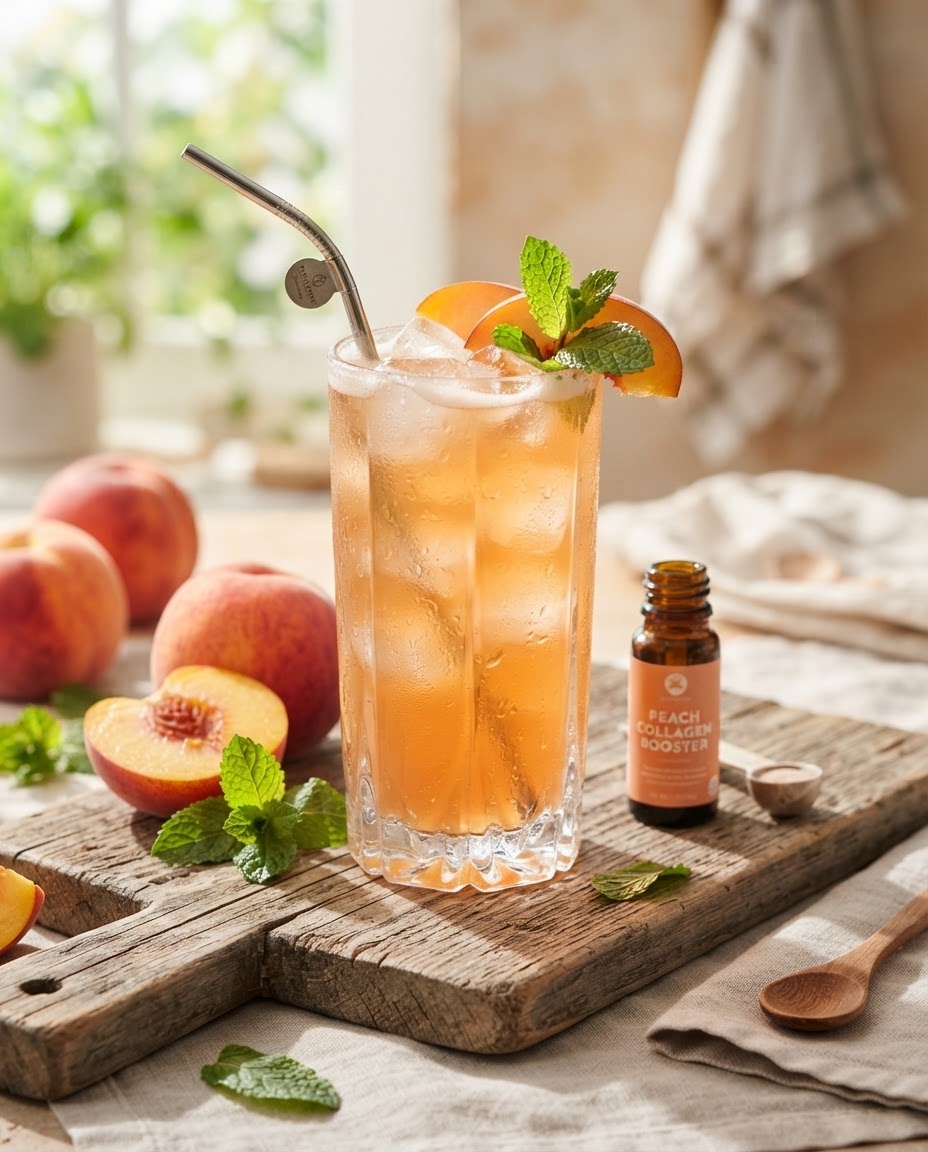 Peach Collagen Iced Tea Refresher RECIPE