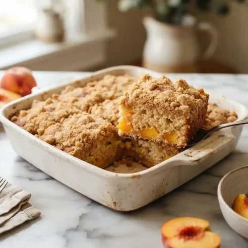 Peach Crumb Breakfast Cake