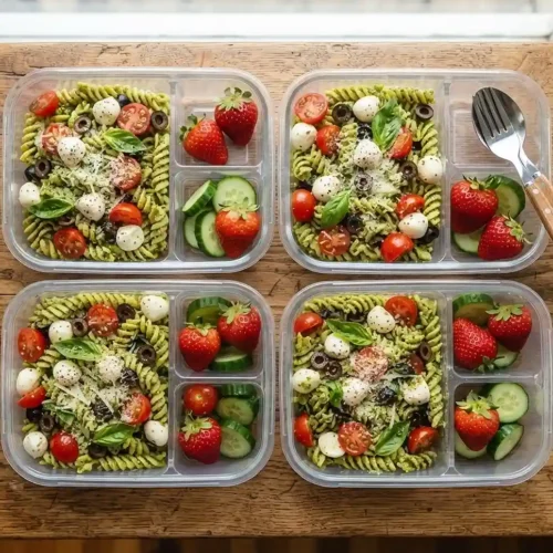 Pesto Mozzarella Pasta Lunch Boxes 5 Pesto Mozzarella Pasta Lunch Boxes