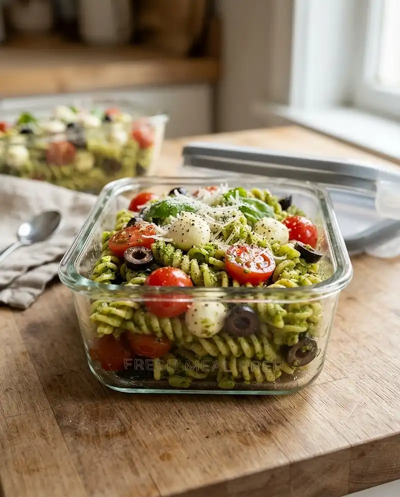 Pesto Mozzarella Pasta Lunch Boxes 4 Pesto Mozzarella Pasta Lunch Boxes Recipe
