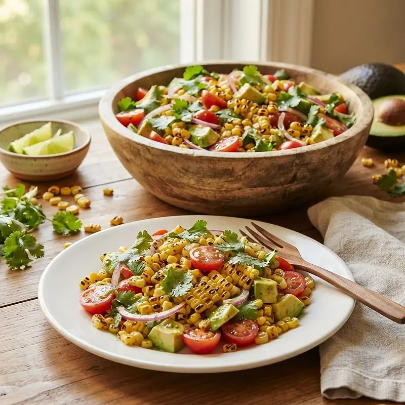 Roasted Corn Tomato Avocado Salad 4 Roasted Corn Tomato Avocado Salad RECIPE