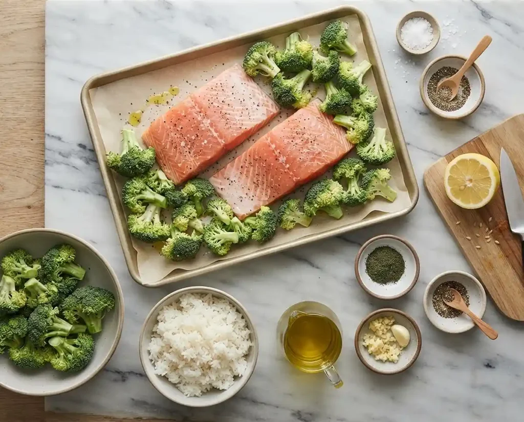 Sheet Pan Salmon Broccoli Rice 2 Sheet Pan Salmon Broccoli Rice Ingredients
