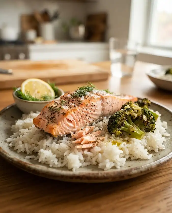 Sheet Pan Salmon Broccoli Rice 4 Sheet Pan Salmon Broccoli Rice Recipe