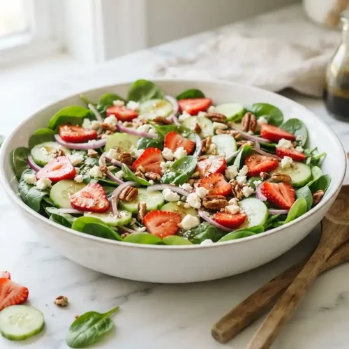 Strawberry Cucumber Spinach Salad