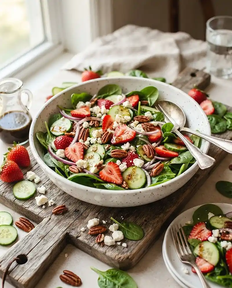 Strawberry Cucumber Spinach Salad RECIPE