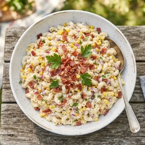 Sweet Corn Bacon Macaroni Salad 5 Sweet Corn Bacon Macaroni Salad