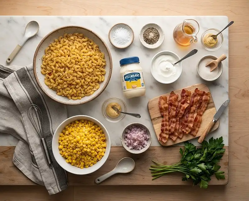 Sweet Corn Bacon Macaroni Salad 2 Sweet Corn Bacon Macaroni Salad Ingredients