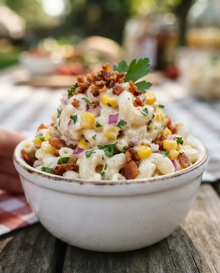 Sweet Corn Bacon Macaroni Salad 4 Sweet Corn Bacon Macaroni Salad Recipe