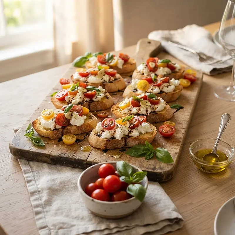 Tomato Burrata Toast Board