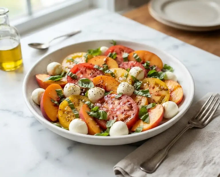 Tomato Peach Basil Salad