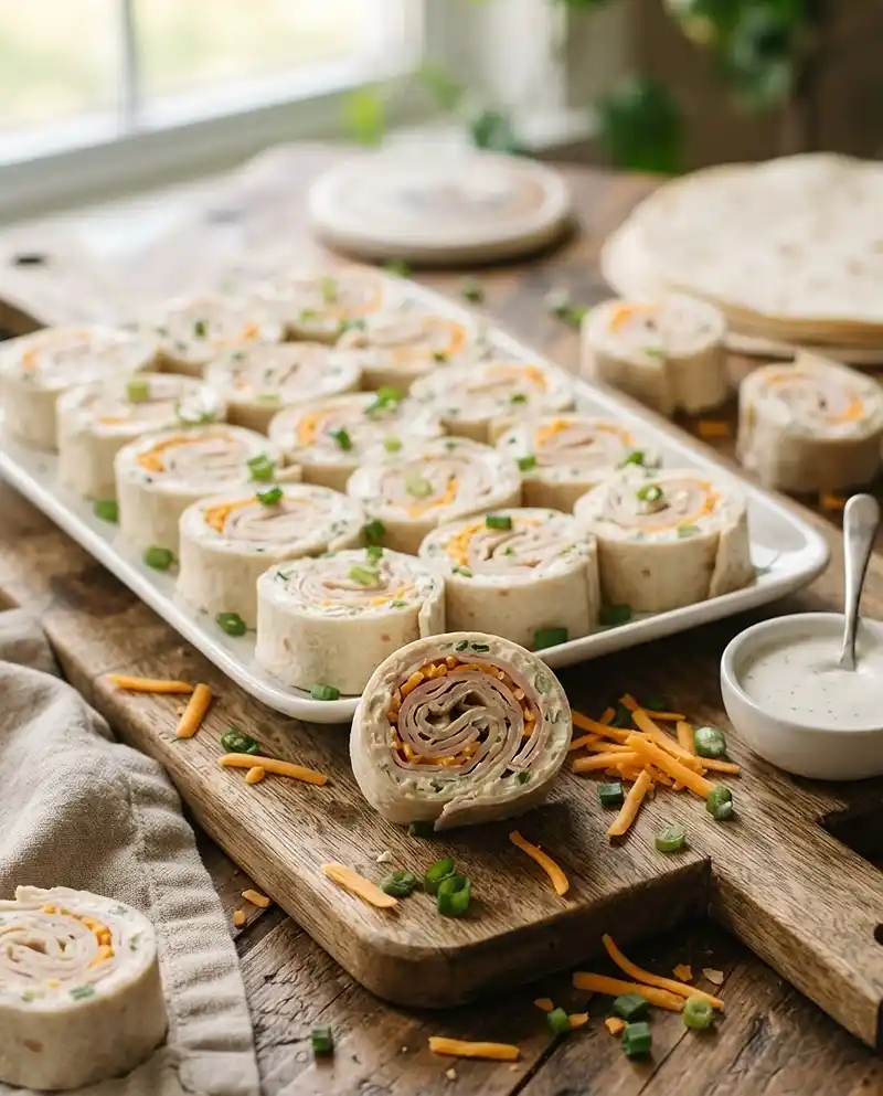 Turkey Cheddar Ranch Pinwheels RECIPE