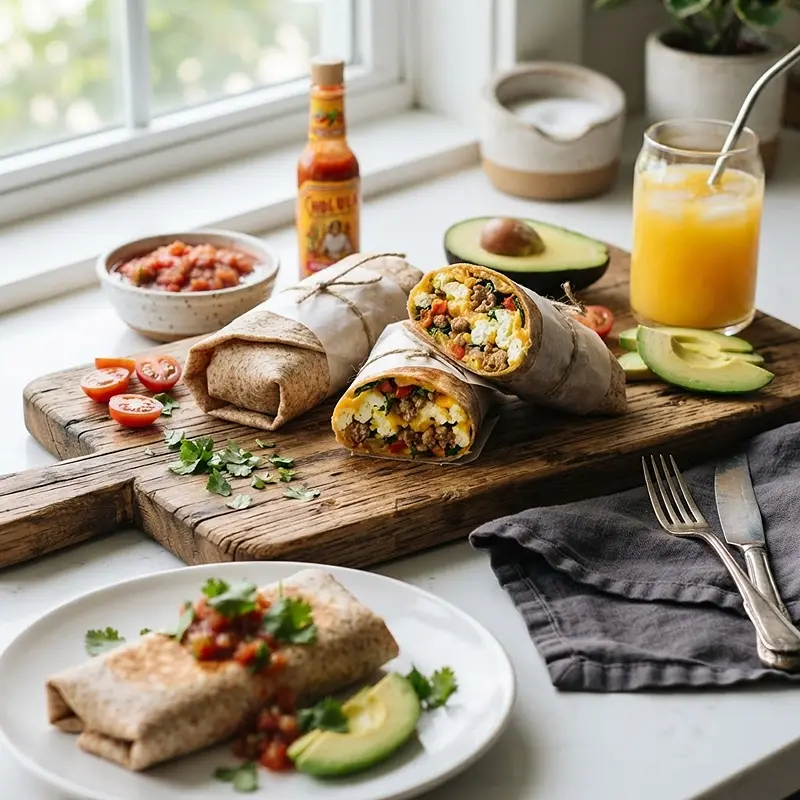 Turkey Sausage Egg White Breakfast Wraps RECIPE