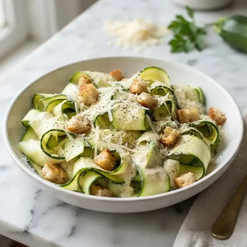 Zucchini Ribbon Caesar Salad 5 Zucchini Ribbon Caesar Salad