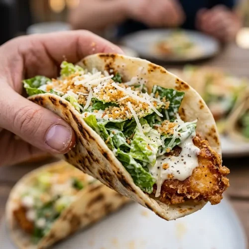 chicken caesar smashed tacos recipe​