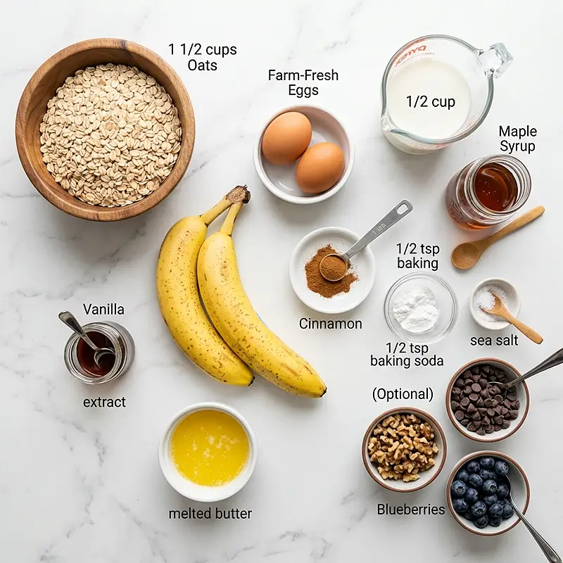 Banana Oat Blender Muffins 2 ingredients for Banana Oat Blender Muffins
