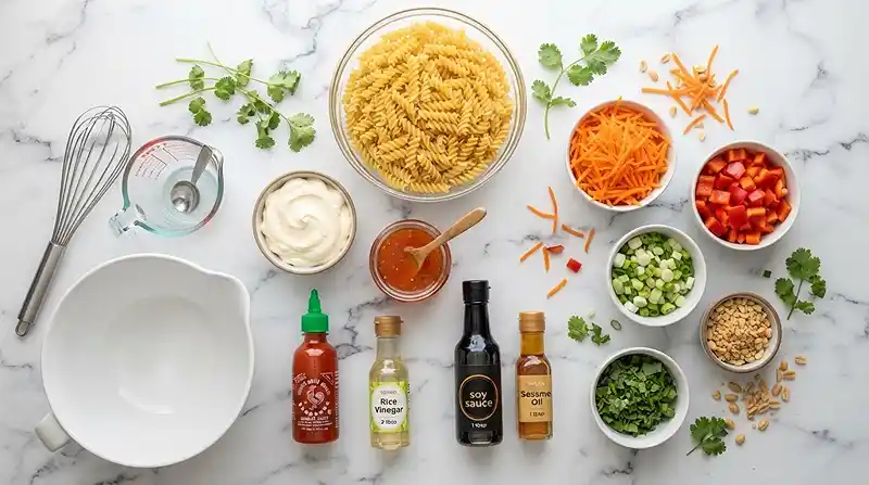 ingredients for Firecracker Pasta Salad
