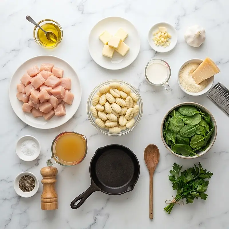 Garlic Butter Chicken Gnocchi Skillet 2 ingredients for Garlic Butter Chicken Gnocchi Skillet