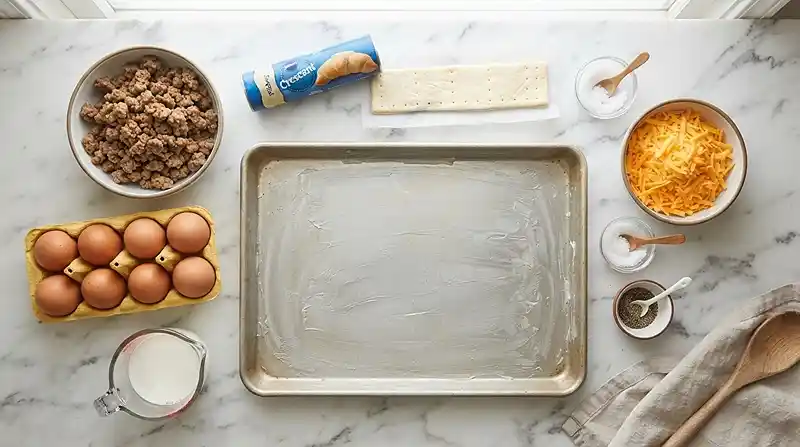 Sheet Pan Sausage Breakfast Squares 2 ingredients for Sheet Pan Sausage Breakfast Squares