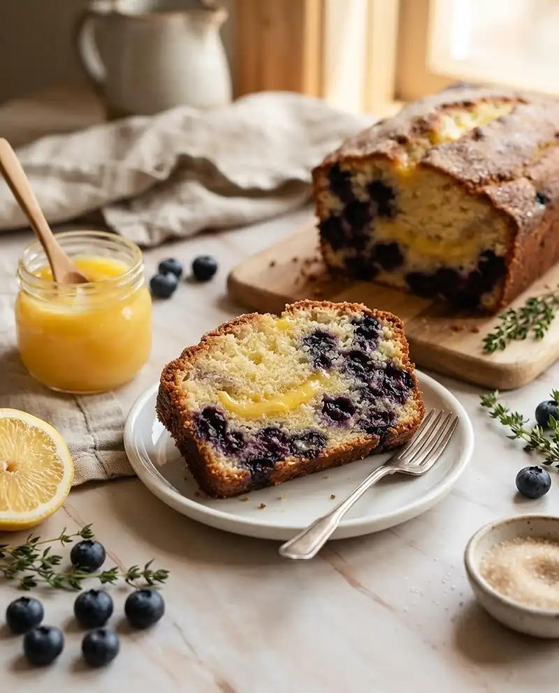 Buttery Lemon Curd Blueberry Loaf Cake 5 lemon curd and blueberry loaf cake