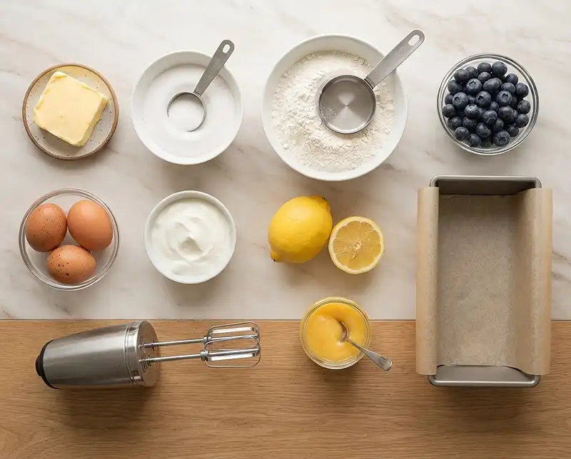 lemon curd blueberry loaf​ Ingredients