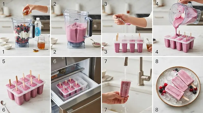 Berry Electrolyte Yogurt Pops 3 making the Berry Electrolyte Yogurt Pops