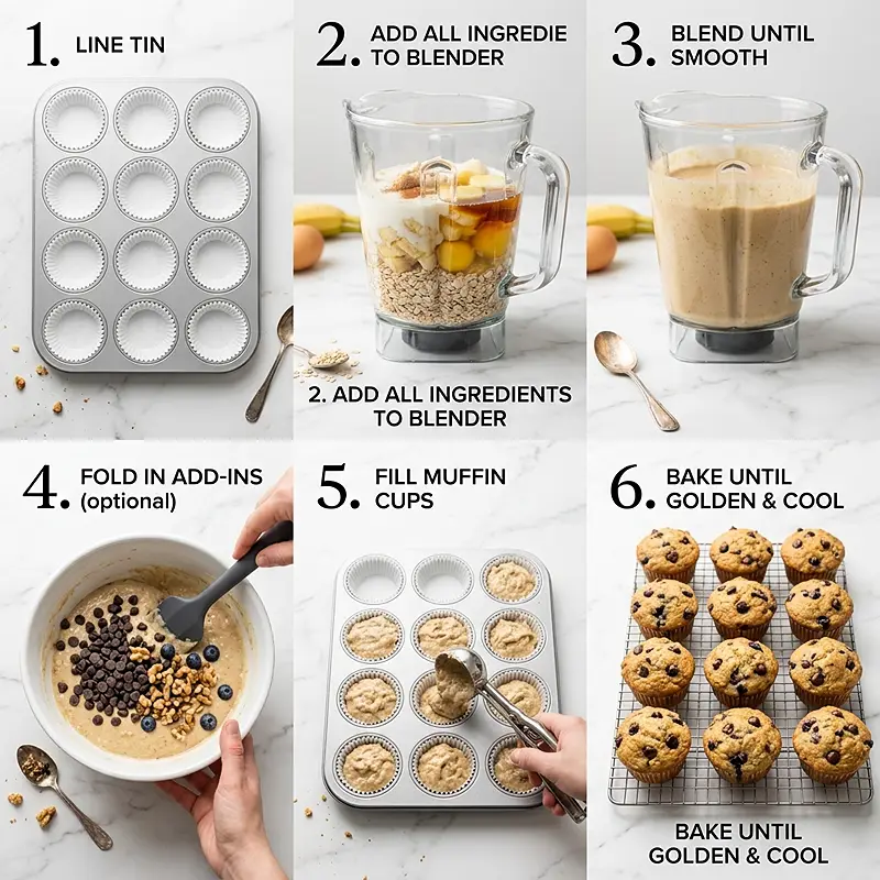 Banana Oat Blender Muffins 3 preparing the Banana Oat Blender Muffins