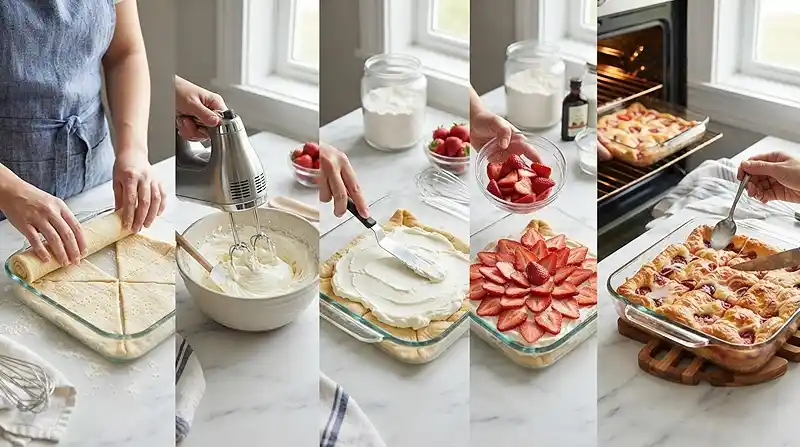 Strawberry Cream Cheese Danish Bake 3 preparing the Strawberry Cream Cheese Danish Bake