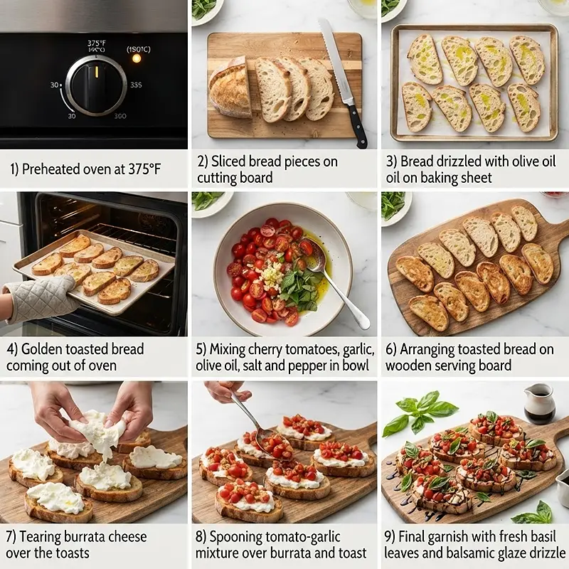 preparing the Tomato Burrata Toast Board