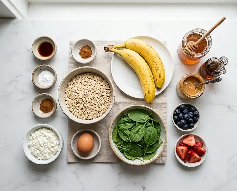 spinach banana cottage cheese pancakes​ Ingredients