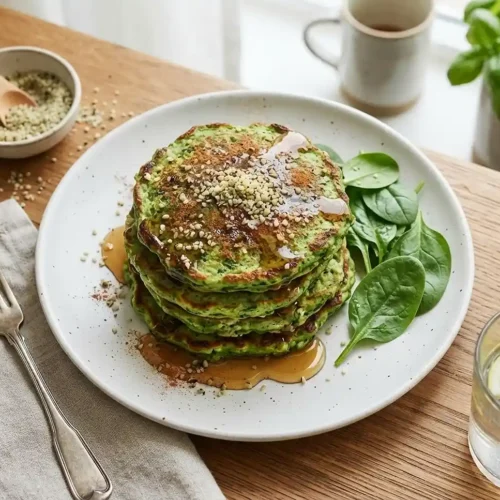 spinach cottage cheese oat pancakes​