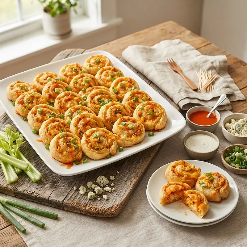 Buffalo Chicken Party Pinwheels 4 Buffalo Chicken Party Pinwheels RECIPE