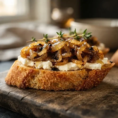 Caramelized Onion Goat Cheese Crostini 5 Caramelized Onion Goat Cheese Crostini