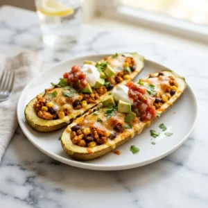 Chicken Taco Stuffed Zucchini Boats 5 Chicken Taco Stuffed Zucchini Boats