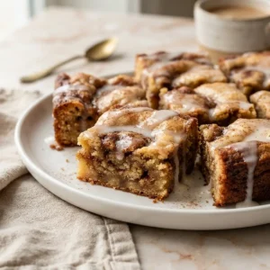 Cinnamon Roll Blondie Bars