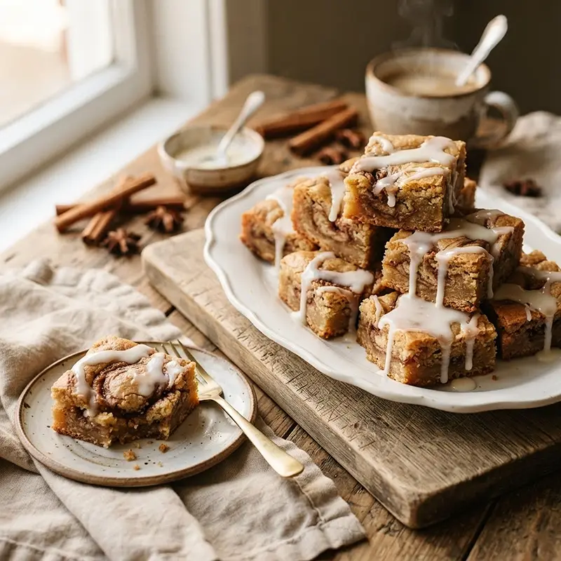 Cinnamon Roll Blondie Bars RECIPE