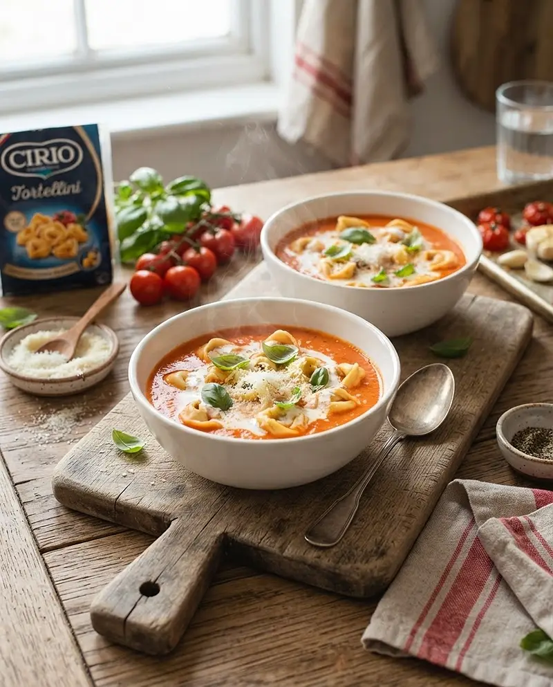 Creamy Roasted Tomato Tortellini Soup recipe