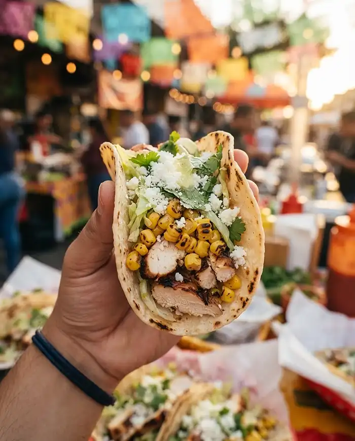 Grilled Corn Chicken Taco Platters 4 Grilled Corn Chicken Taco Platters Recipe