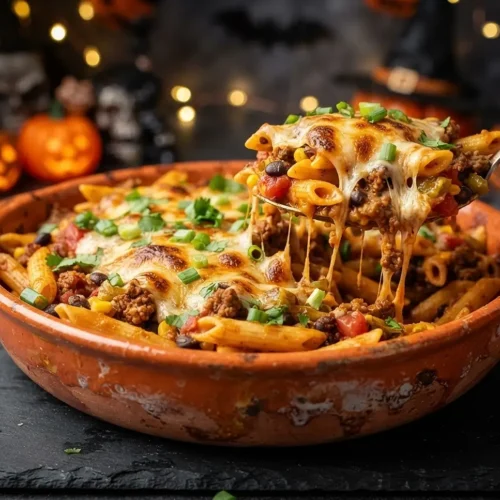 Halloween Taco Pasta Bake 5 Halloween Taco Pasta Bake