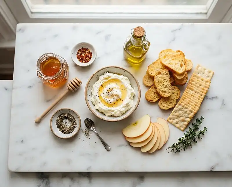 Honey Whipped Goat Cheese Bites 2 Honey Whipped Goat Cheese Bites iNGREDIENTS