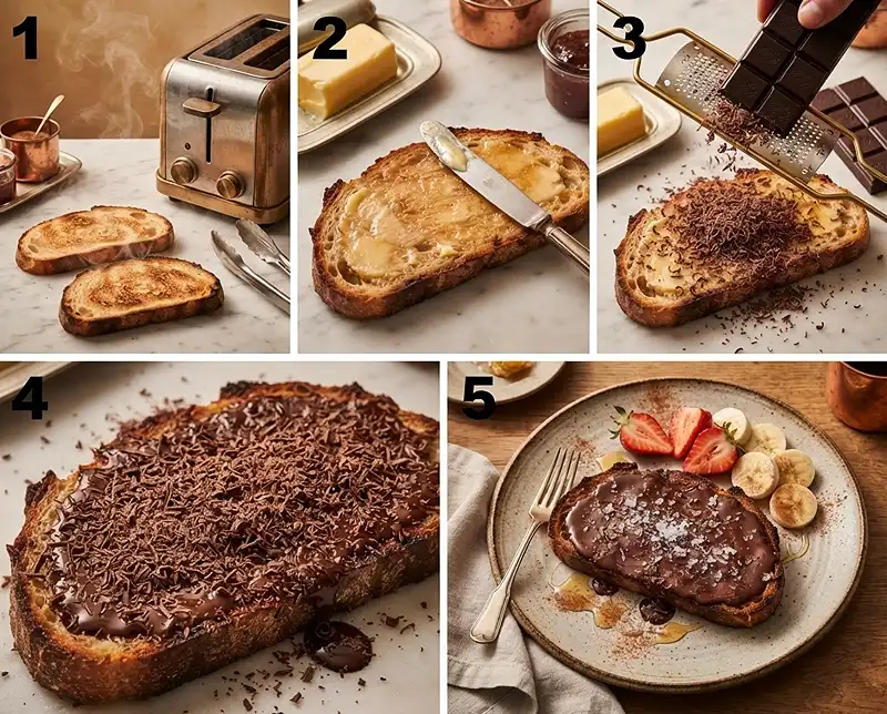Grated Chocolate Toast with Sea Salt 4 How to Make Grated Chocolate Toast with Sea Salt