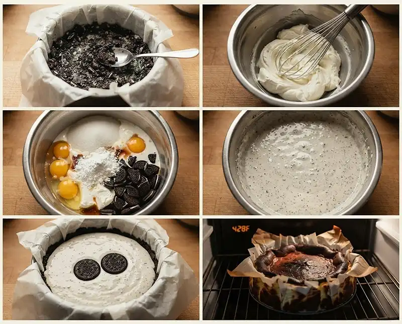 How to Make oreo basque cheesecake​