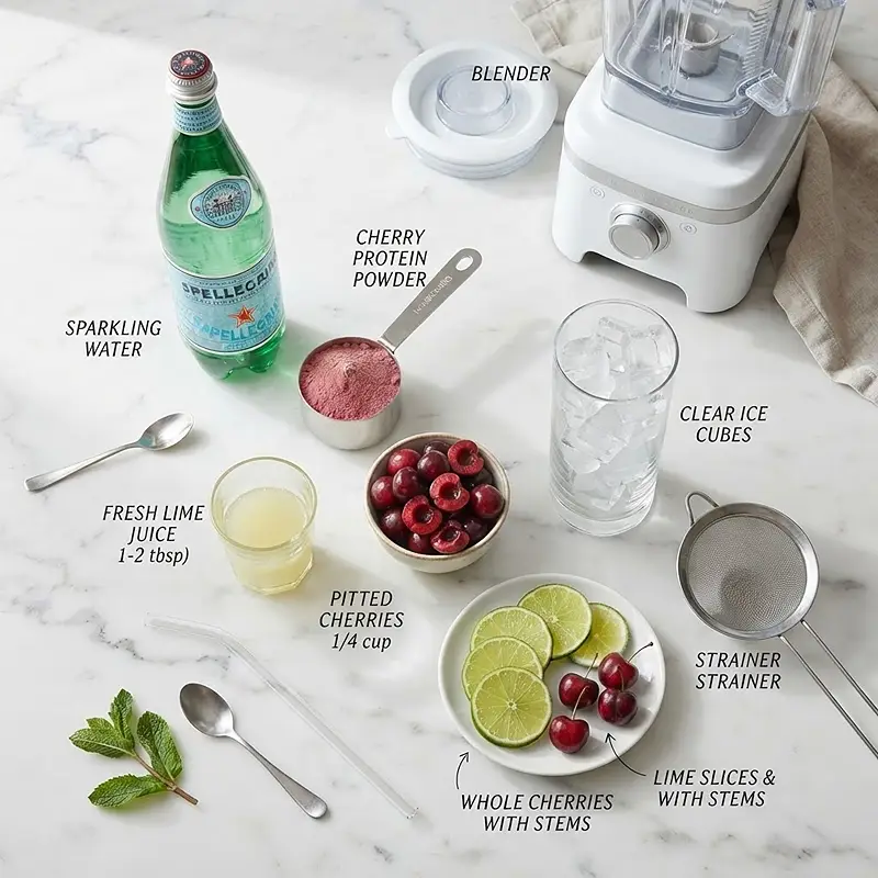 INGREDIENTS FOR Cherry Limeade Protein Mocktail