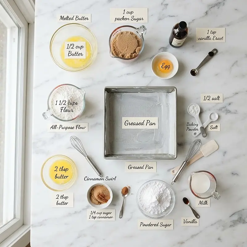 INGREDIENTS FOR Cinnamon Roll Blondie Bars
