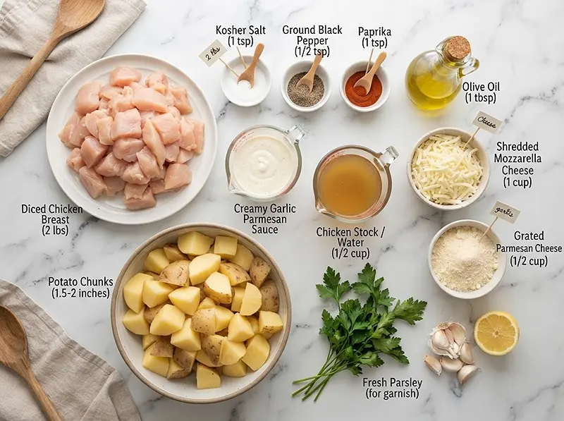 Crockpot Garlic Parmesan Chicken and Potatoes 2 INGREDIENTS FOR Crockpot Garlic Parmesan Chicken and Potatoes