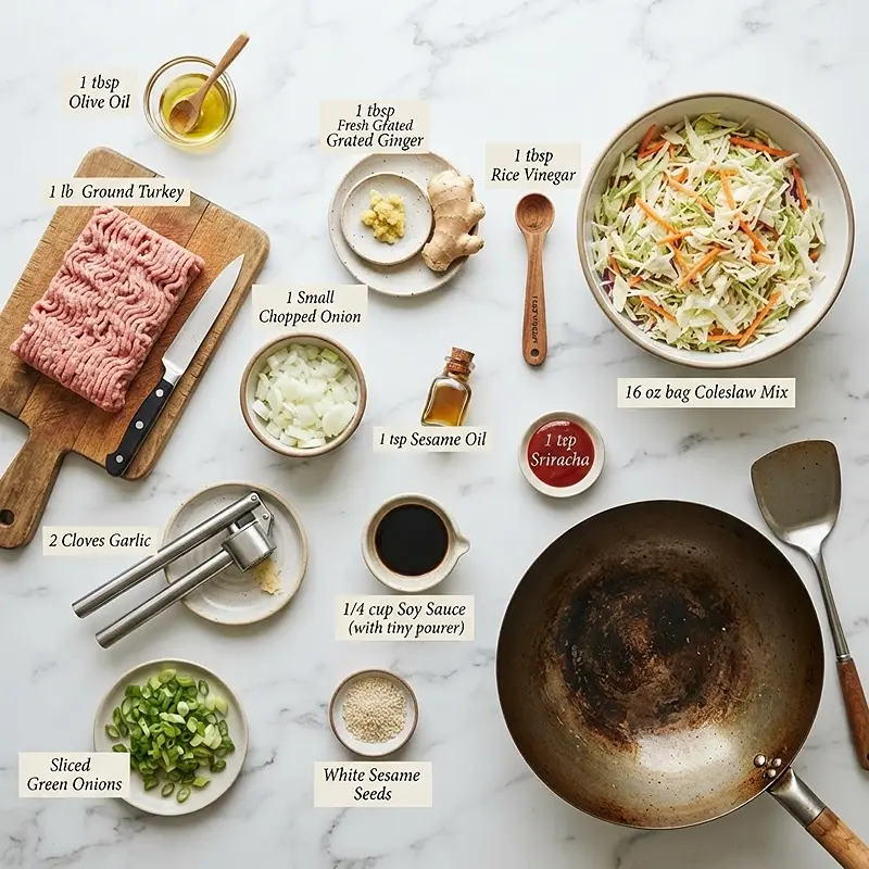 Egg Roll Ground Turkey Cabbage Bowls 2 INGREDIENTS FOR Egg Roll Ground Turkey Cabbage Bowls