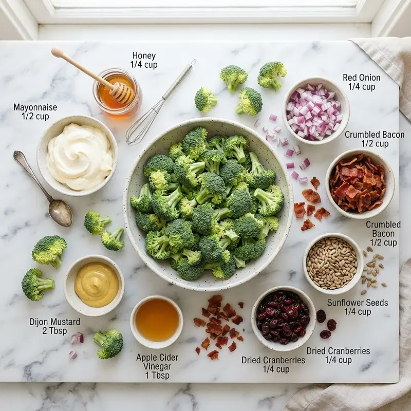 INGREDIENTS FOR Honey Mustard Broccoli Salad