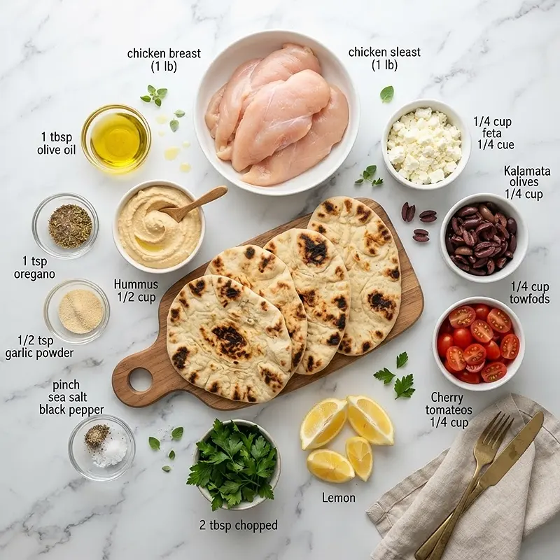 Mediterranean Grilled Flatbread Chicken 2 INGREDIENTS FOR Mediterranean Grilled Flatbread Chicken